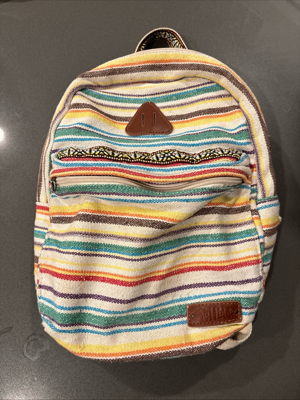 Mad Love Southwestern Print backpack Sz Med Boho Hemp School Bag Multicolored